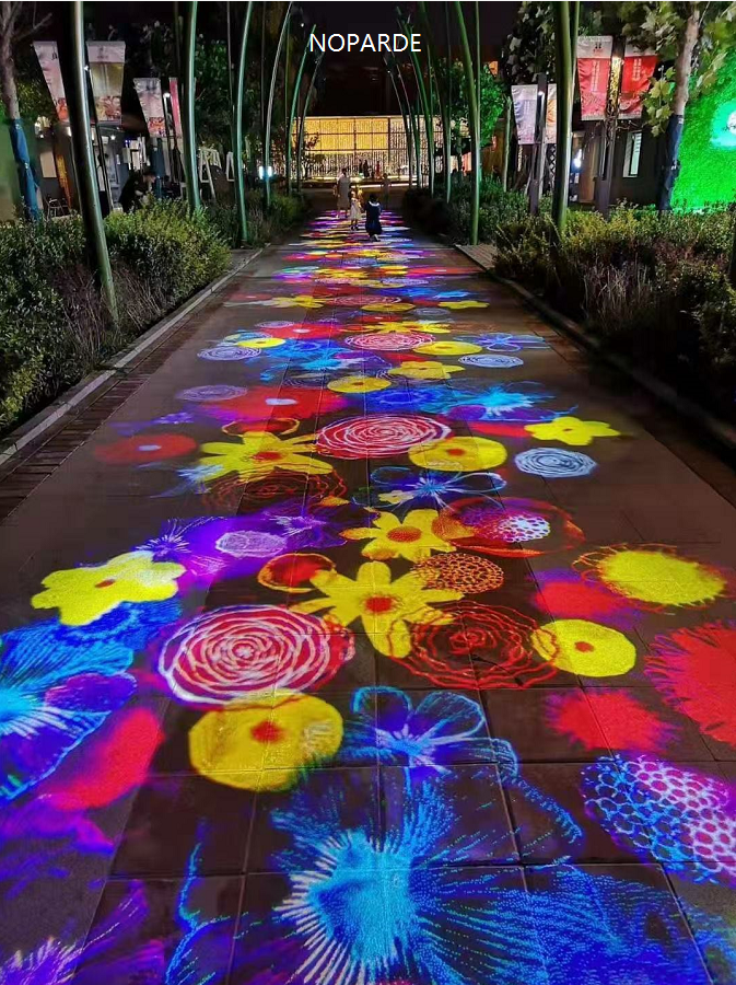 gobo project lots of flowers colorful image on the ground