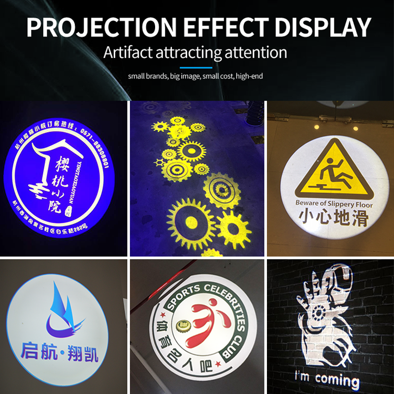 How is the pattern of the advertising logo projector custom?