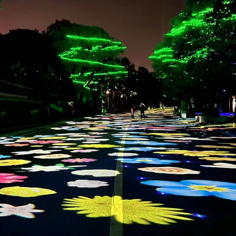 Ground projection light operation scene experience