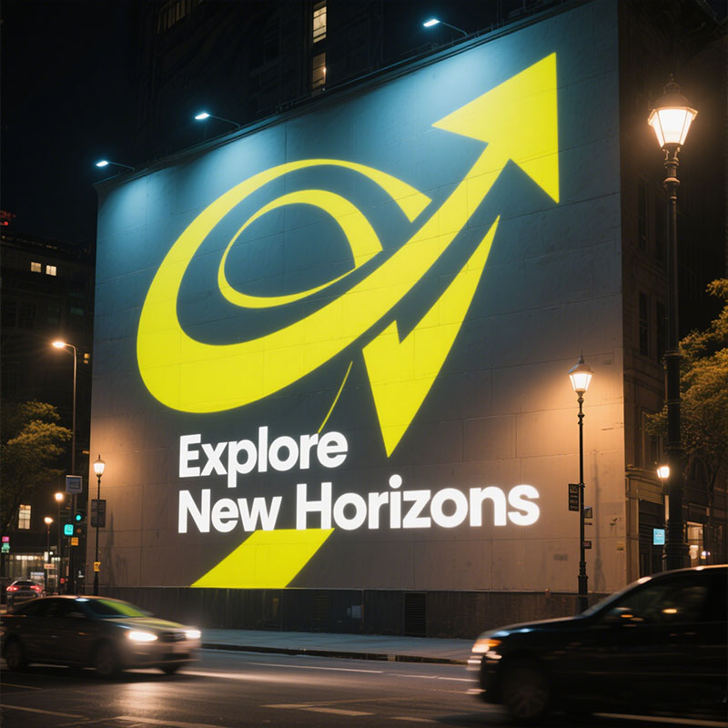 Outdoor Wall Logo Projection Light: Waterproof + High-Def +Quick Setup – Dynamic Urban Nighttime Brand Ads