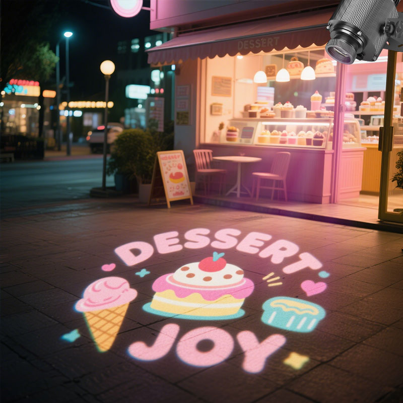 Waterproof Custom Logo Projector: Quick Use + Rotating LED – Elevate Storefront Visibility