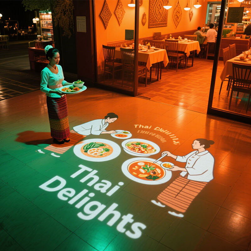Outdoor Gobo Projector: Easy Logo Swaps – Rotating Ads for Restaurant/Shop Growth