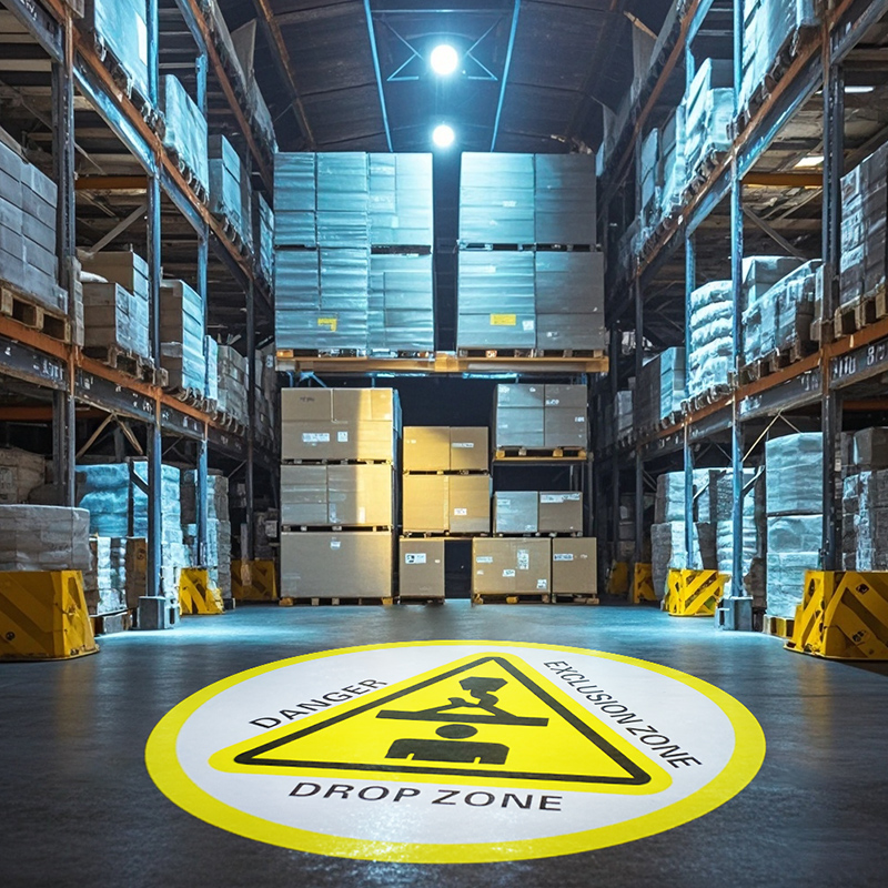 Waterproof Industrial Safety Projection Signage: Rotatable + Quick Setup & Remote Control