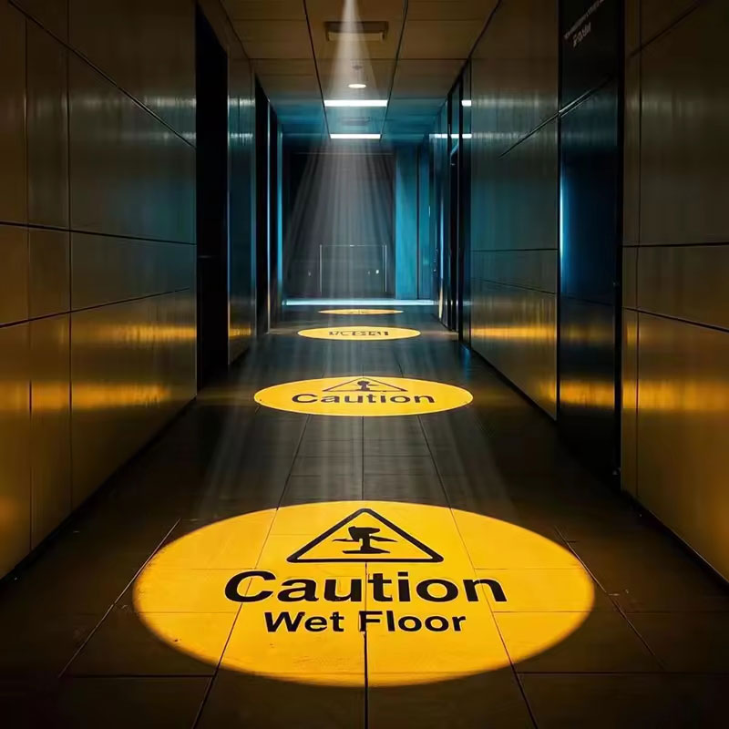 IP67 150W High-Def Rotating LED Sign Projector: Urban Industrial Forklift Safety Projected Light Signage Easy Setup