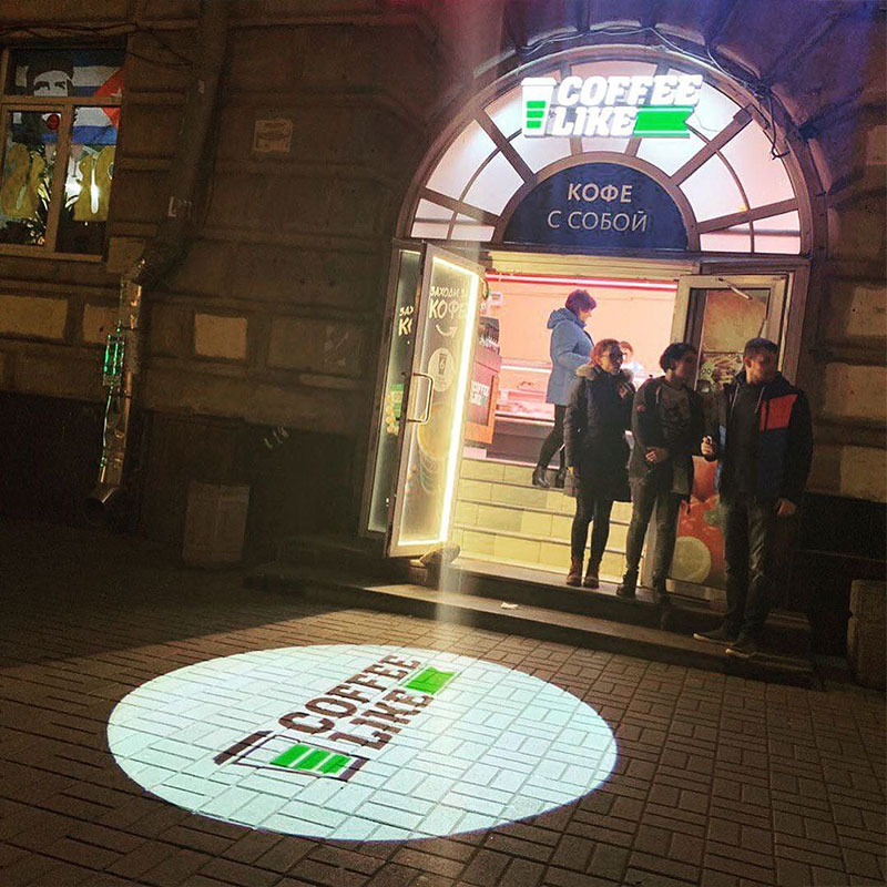 Projector Logo on Floor: Outdoor Shop Custom Spotlight Text Projection | Wholesale HD Waterproof Easy Setup