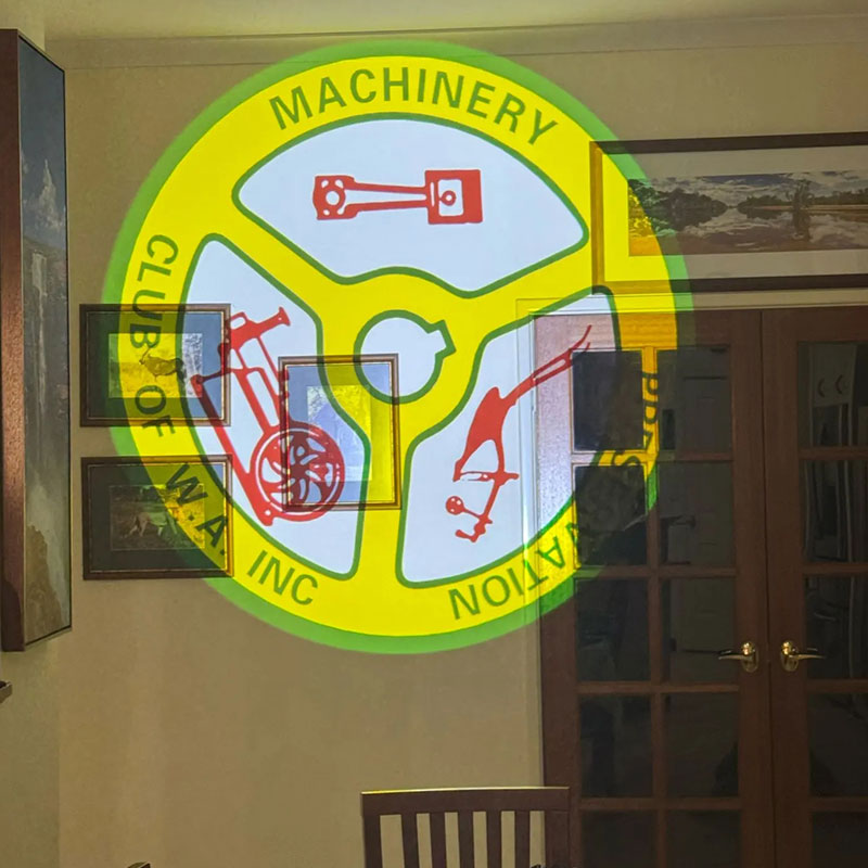 Which logo projector is suitable for UK restaurant storefronts?