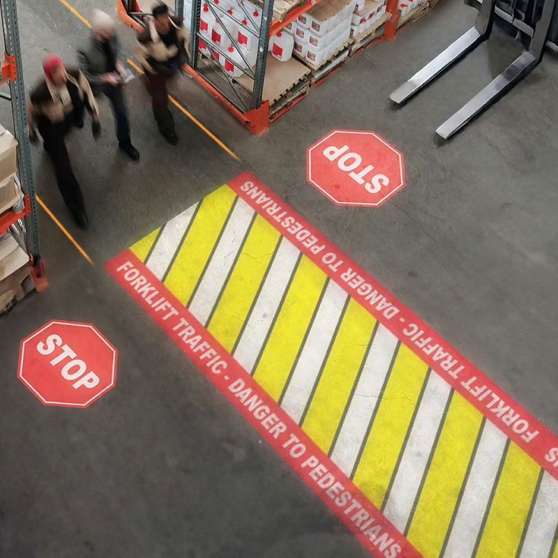 Industrial Gobo Projectors IP67｜100W LED Projection Light for Warehouse Floor Safety Signs