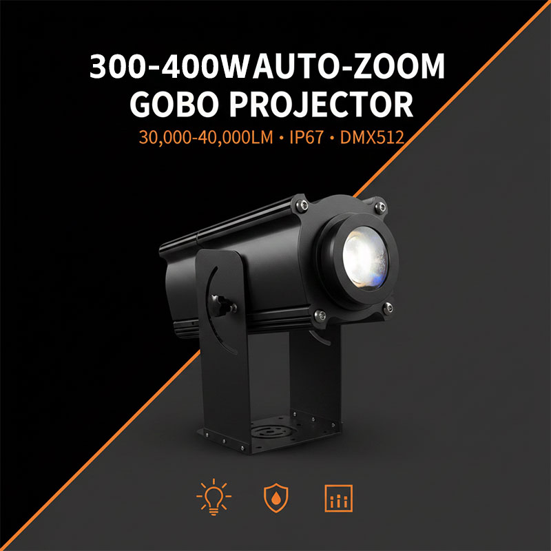 400W Electric Focus Gobo Projector | Ultra Clear Logo Projection Light for Hotels & Outdoor Branding