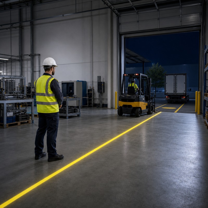 Yellow Virtual Line Projector for Workshop and Parking Safety