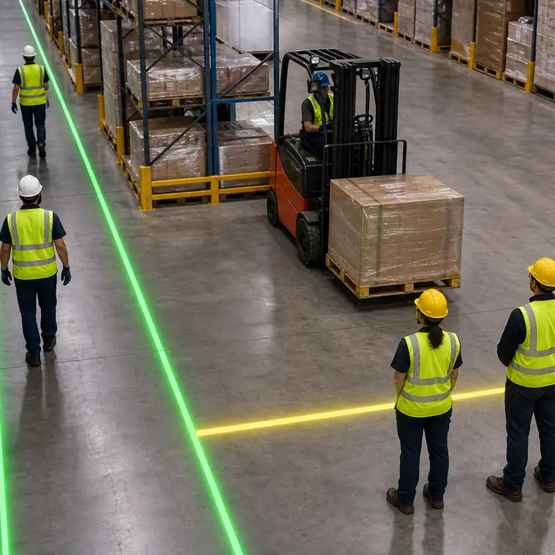 Are Red, Green, or Yellow Laser Line Projector Boundaries Easier to Recognize?